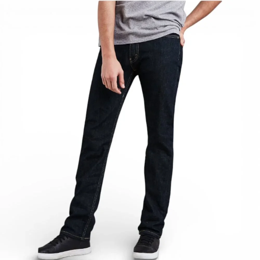 Levi's 513 Slim Straight Jeans Mens Size 36X32 Stretch Dark Wash Denim NWT